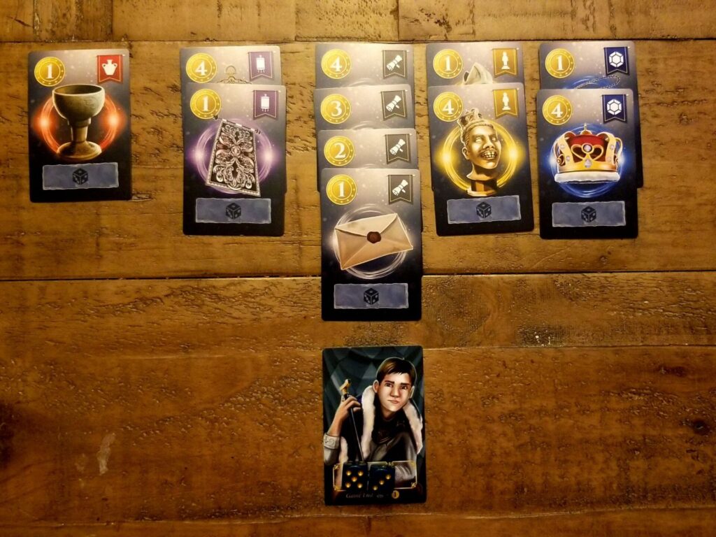 crypt board game cards being played