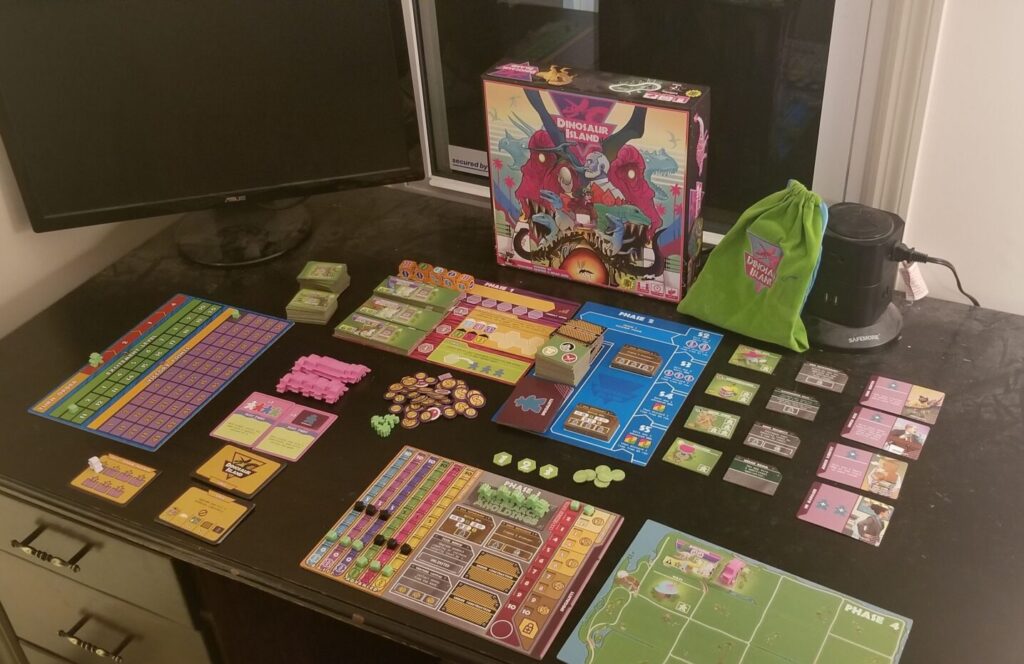 dinosaur island board game all components