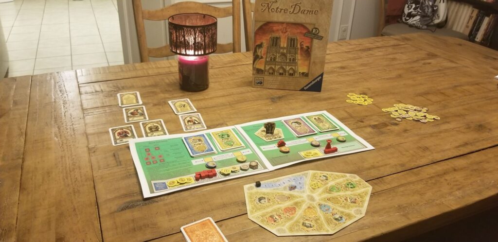 notre dame board game on table