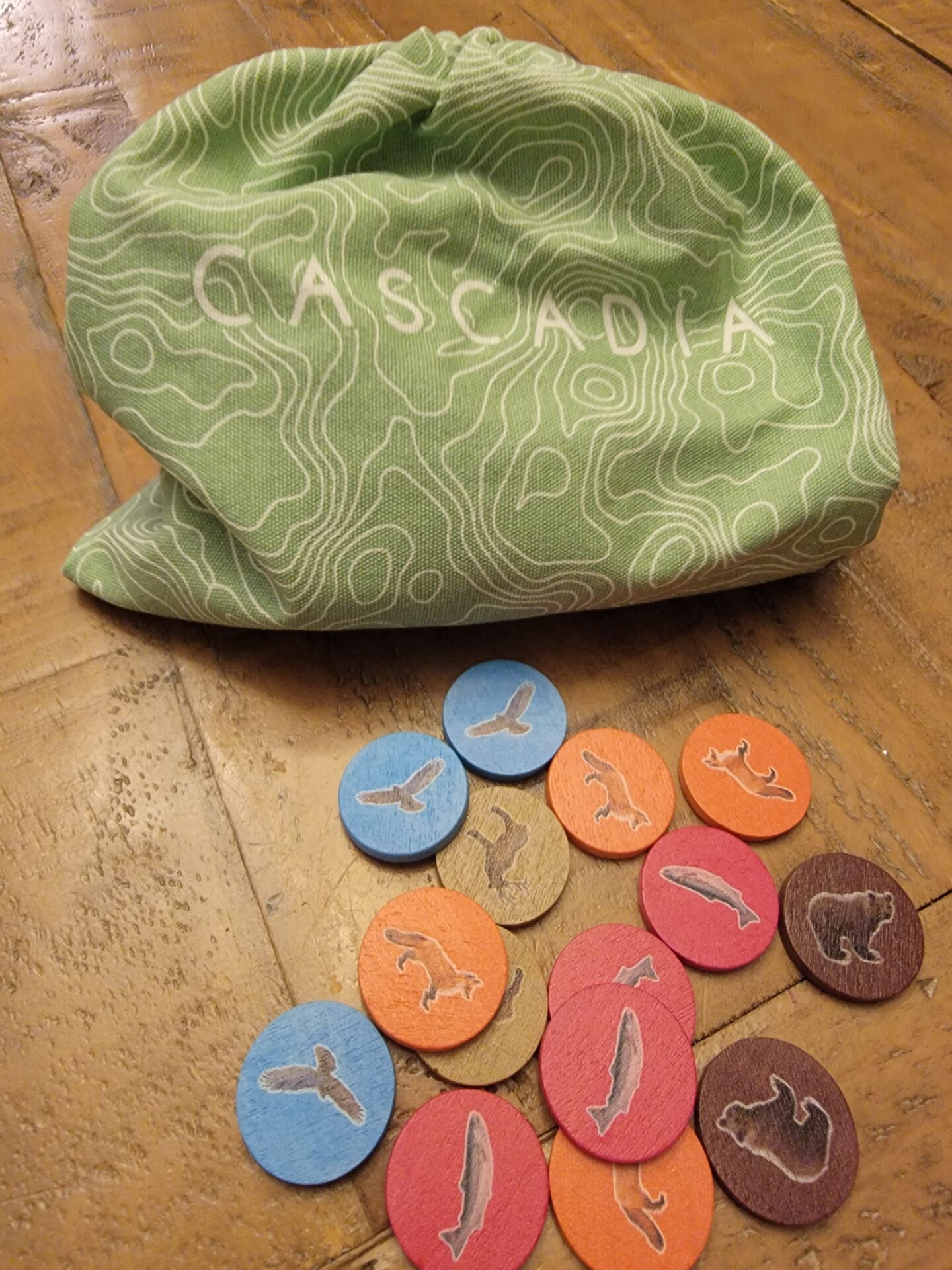 cascadia board game token bag