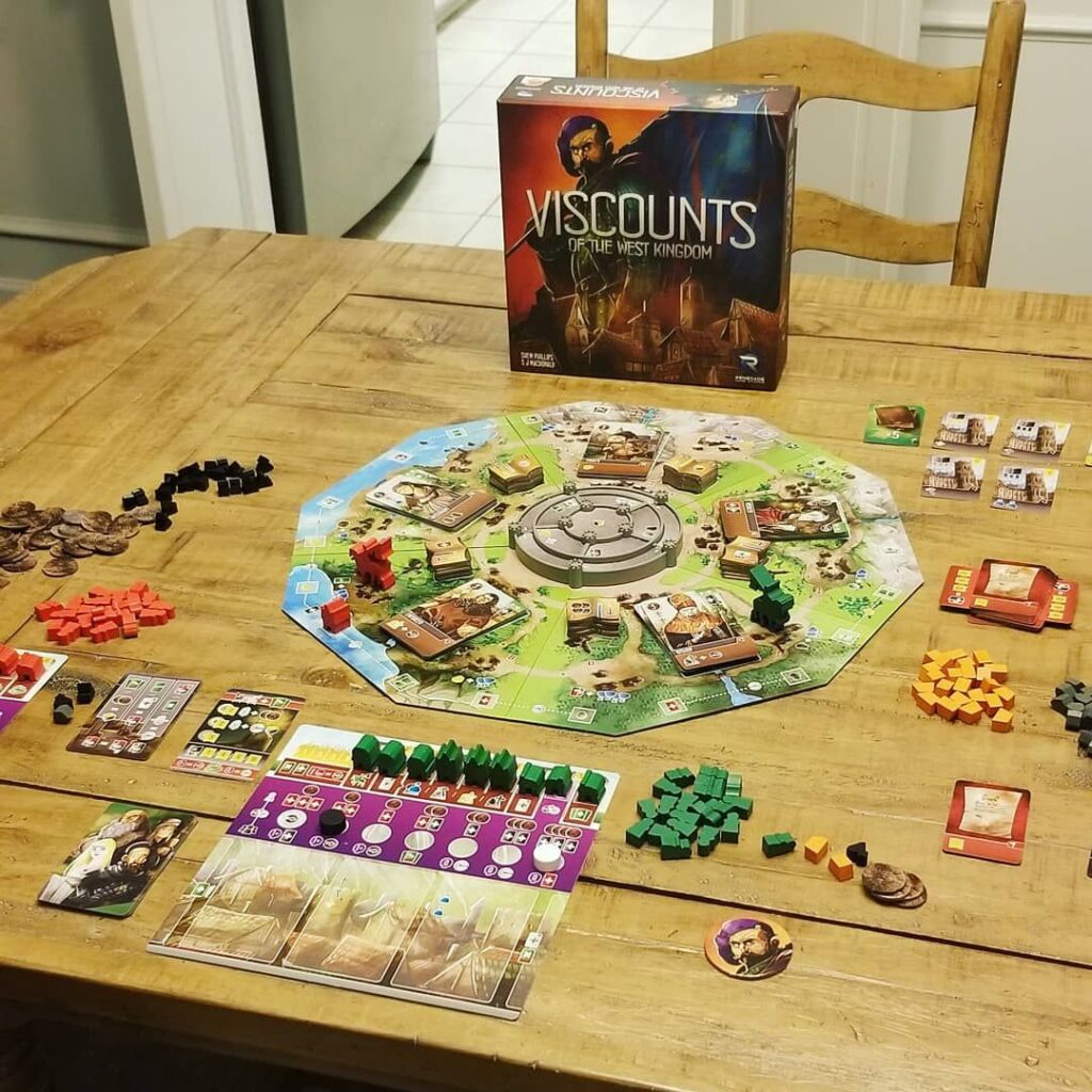 Viscounts board game on table