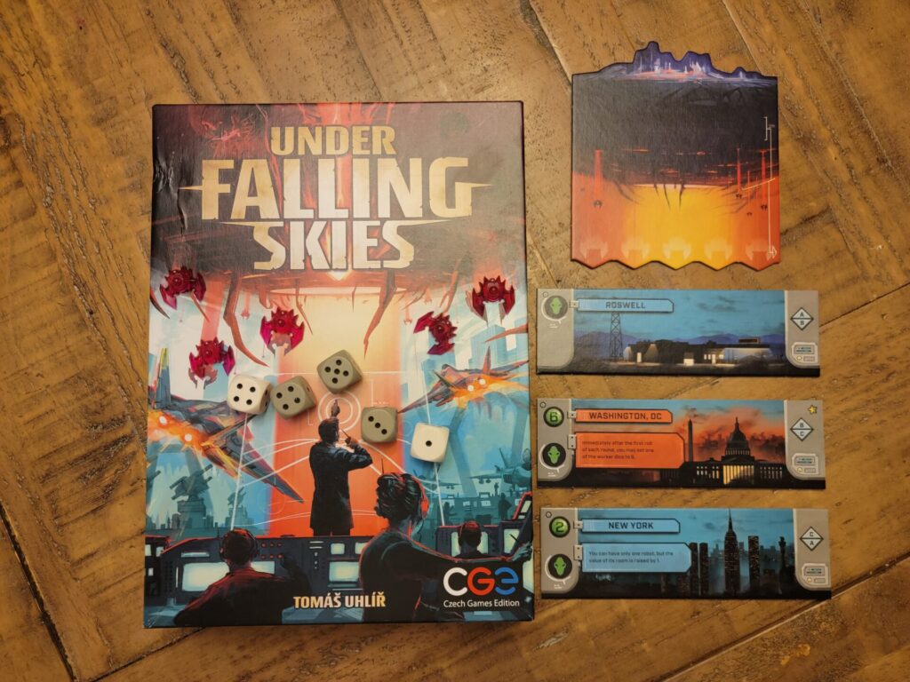 under falling skies board game box